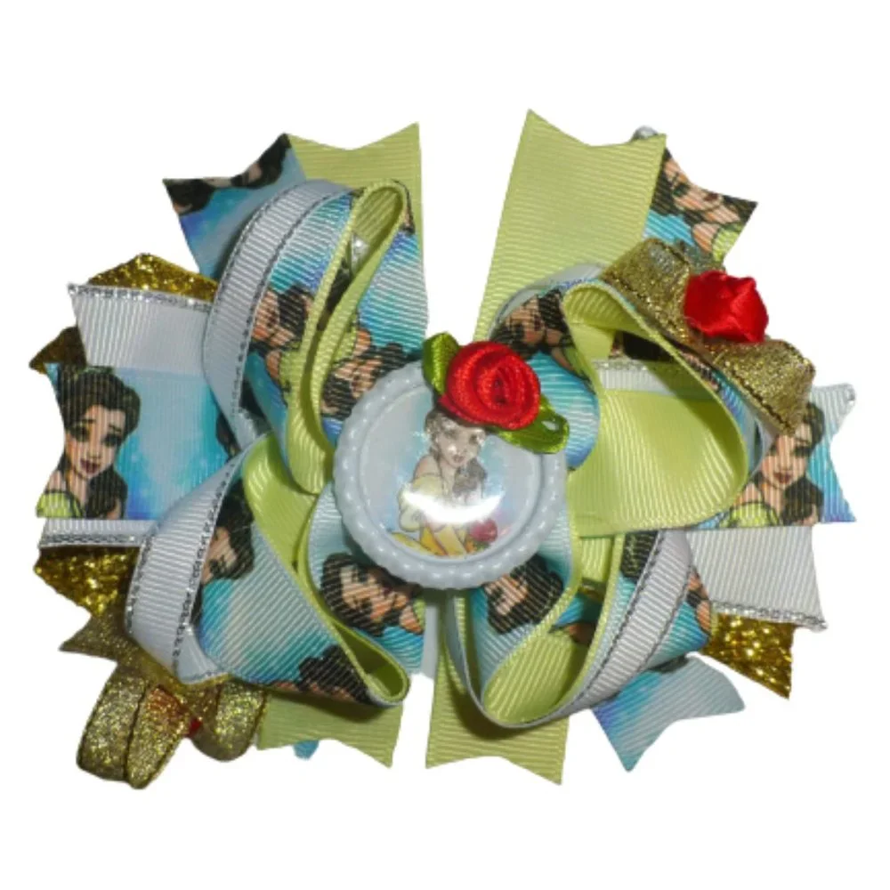 Princess Belle Beauty and the Beast Girls 5-Inch Hair Bow Clip